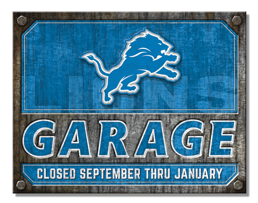 Detroit Lions Garage Sign