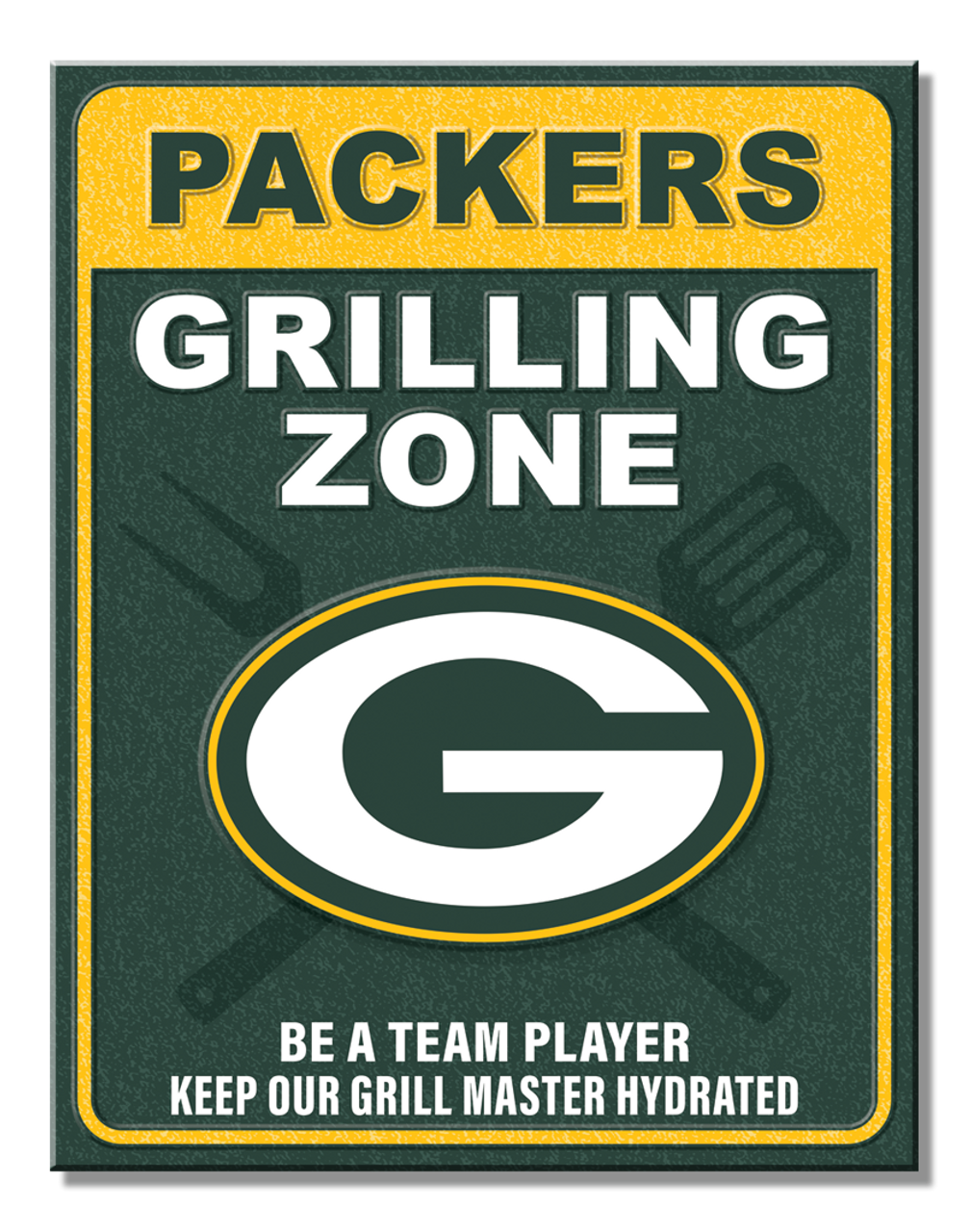 Green Bay Packers Grill Zone Metal Sign