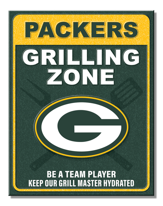 Green Bay Packers Grill Zone Metal Sign