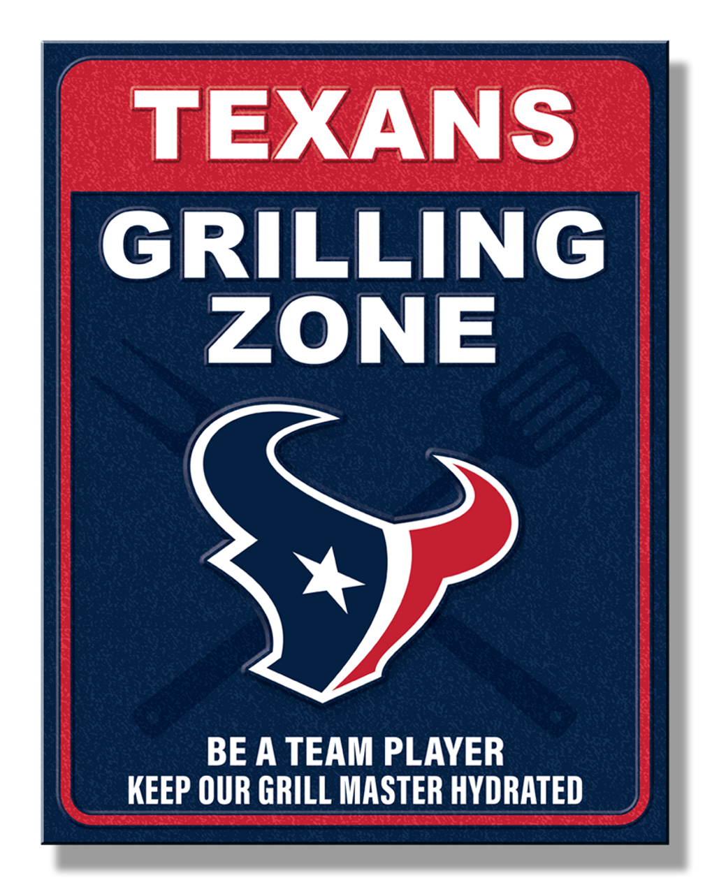 Houston Texans Grilling Zone Metal Sign