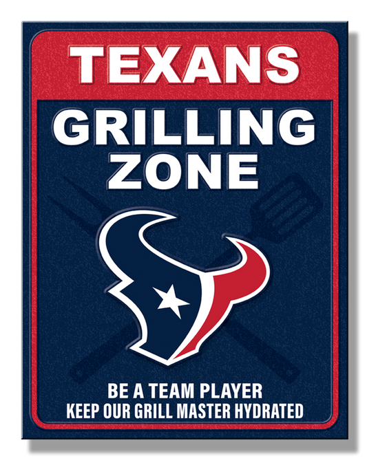 Houston Texans Grilling Zone Metal Sign