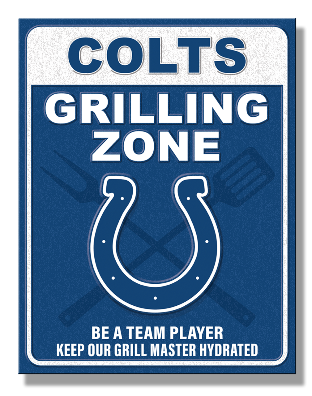 Indianapolis Colts Grilling Zone Metal Sign