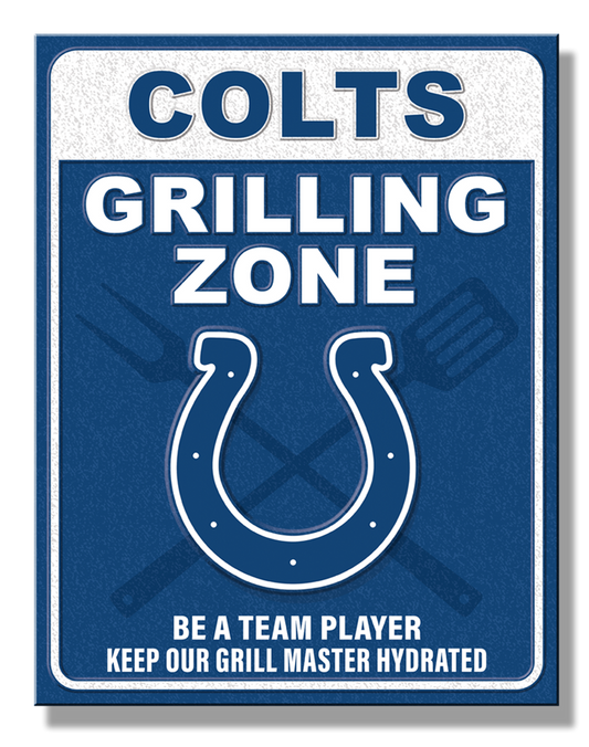 Indianapolis Colts Grilling Zone Metal Sign