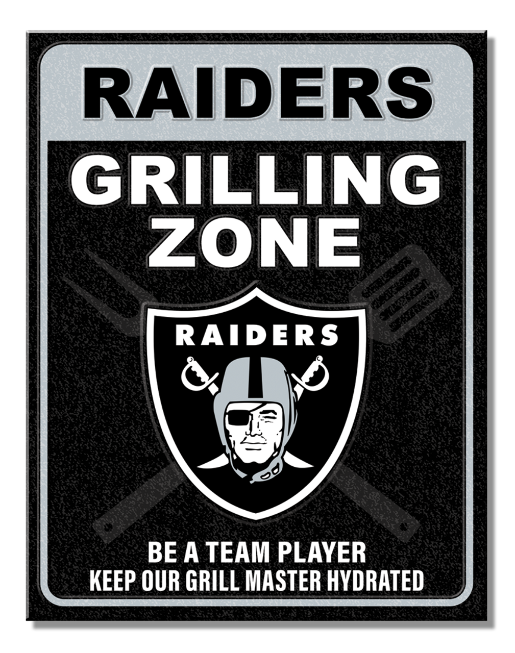 Las Vegas Raiders Grill Zone Metal Sign