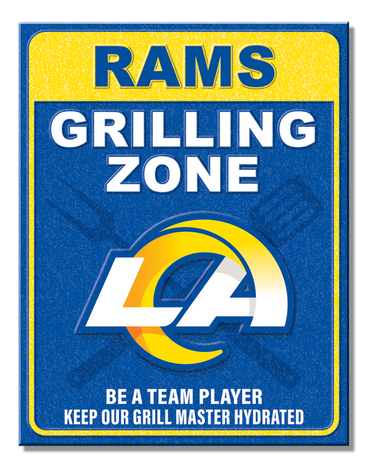 Los Angeles Rams Grill Zone Metal Sign