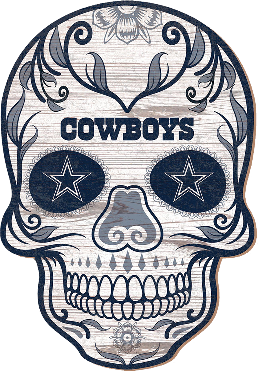 MDF Dallas Cowboys Sugar Skull Sign