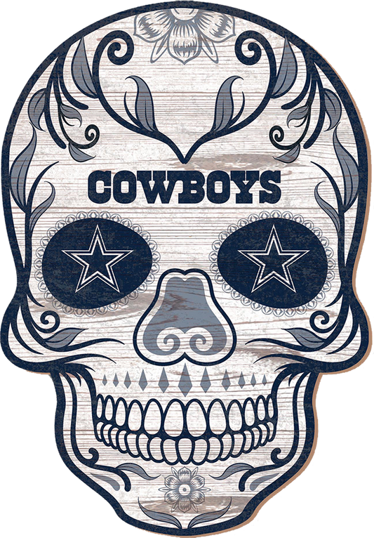 MDF Dallas Cowboys Sugar Skull Sign