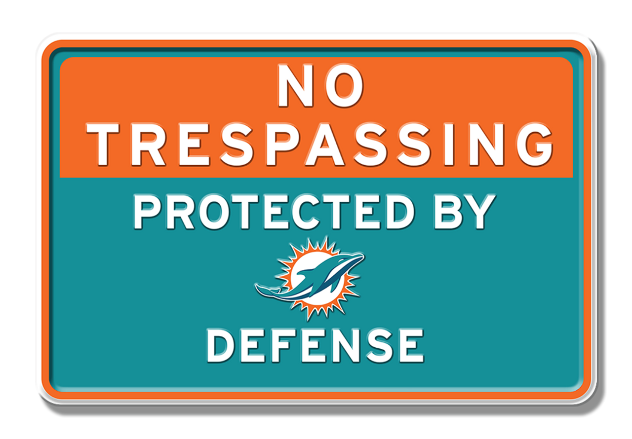 Miami Dolphins Defense Embossed Aluminum Sign