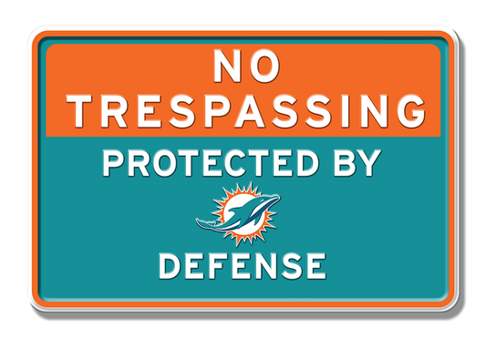 Miami Dolphins Defense Embossed Aluminum Sign