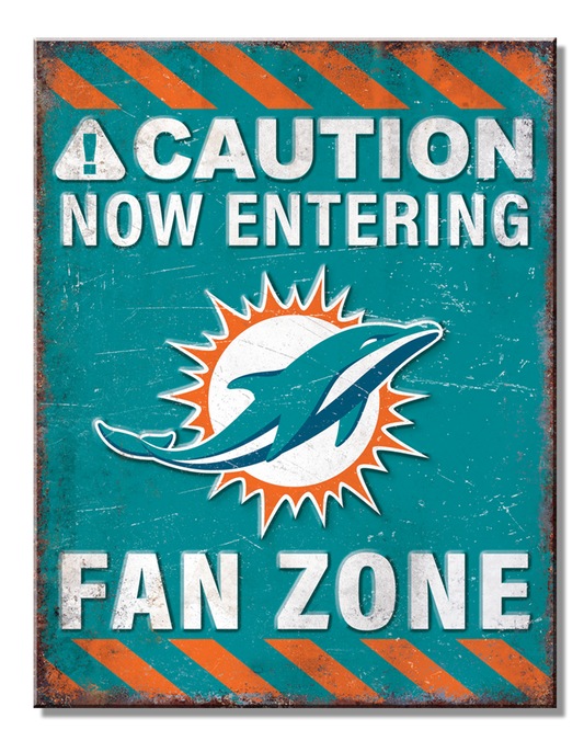 Miami Dolphins Fan Zone Metal Sign