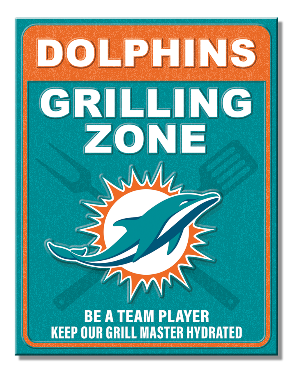 Miami Dolphins Grill Zone Metal Sign