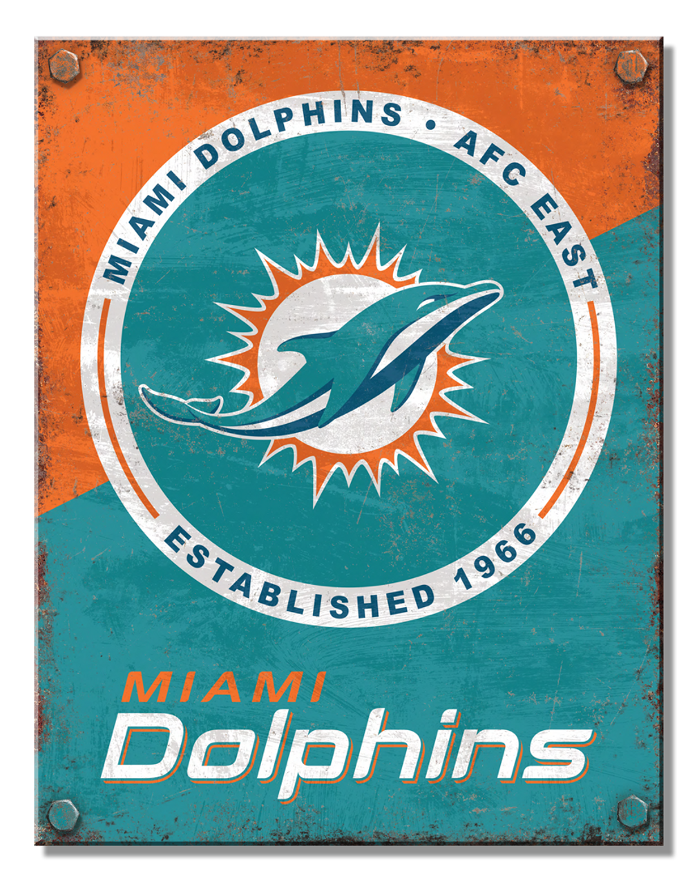 Miami Dolphins Two Tone Sign