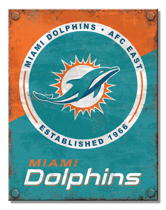 Miami Dolphins Two Tone Sign