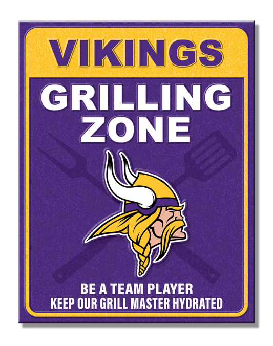 Minnesota Vikings Grill Zone Metal Sign