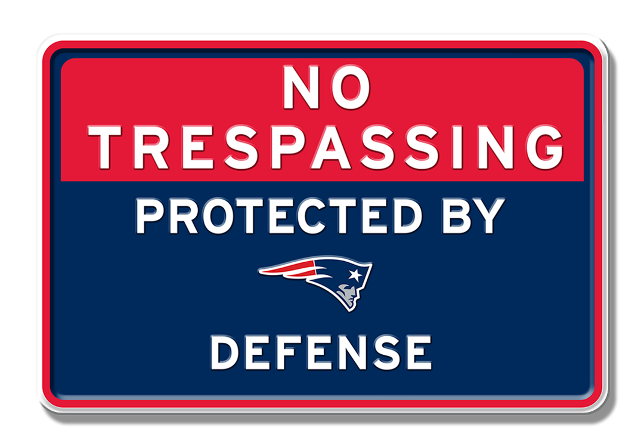 New England Patriots Defense Embossed Aluminum Sign