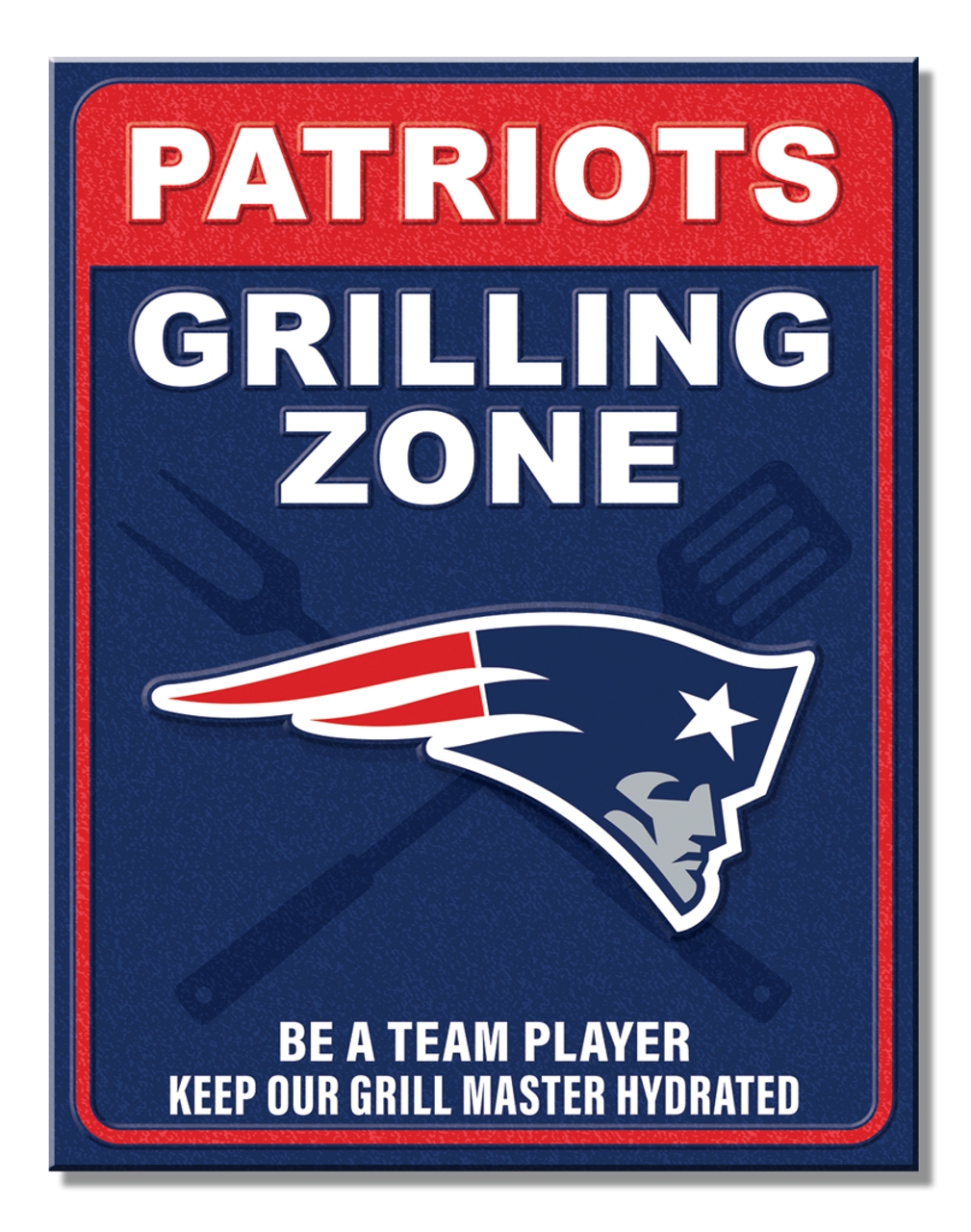 New England Patriots Grill Zone Metal Sign