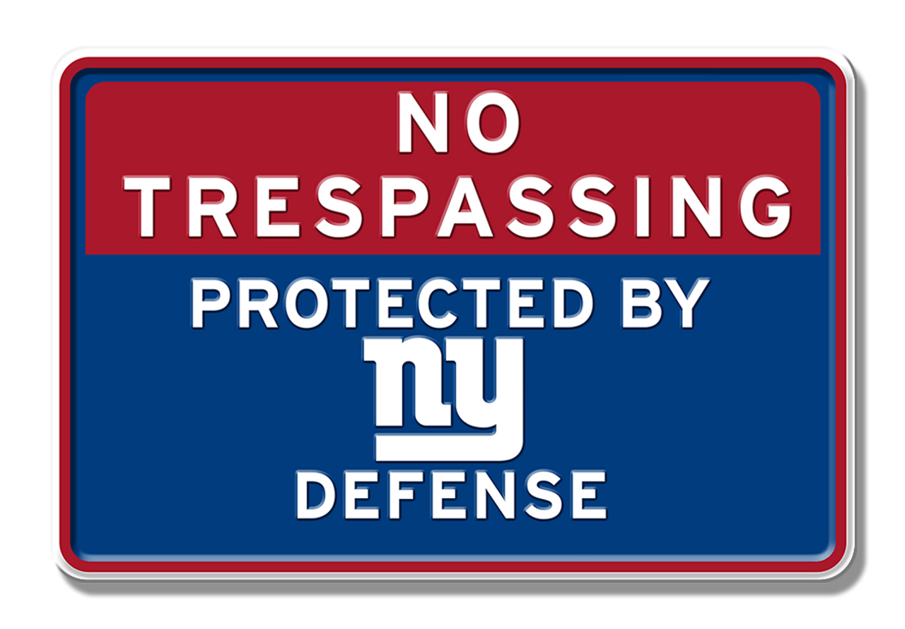 NY Giants Defense Embossed Aluminum Sign