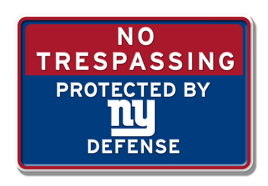 NY Giants Defense Embossed Aluminum Sign