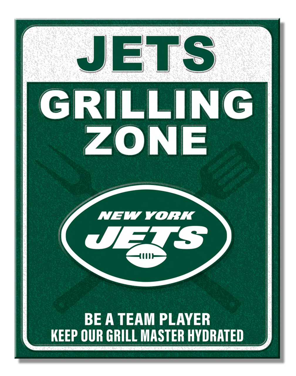 NY Jets Grill Zone Metal Sign