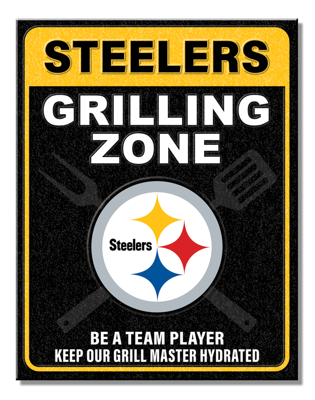 Pittsburgh Steelers Grill Zone Metal Sign