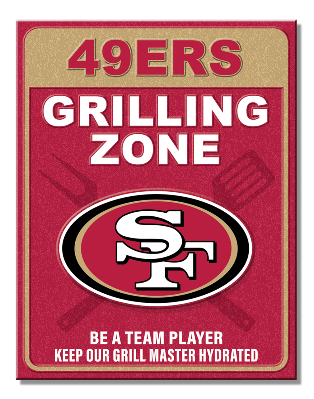 San Francisco 49ers Grill Zone Metal Sign