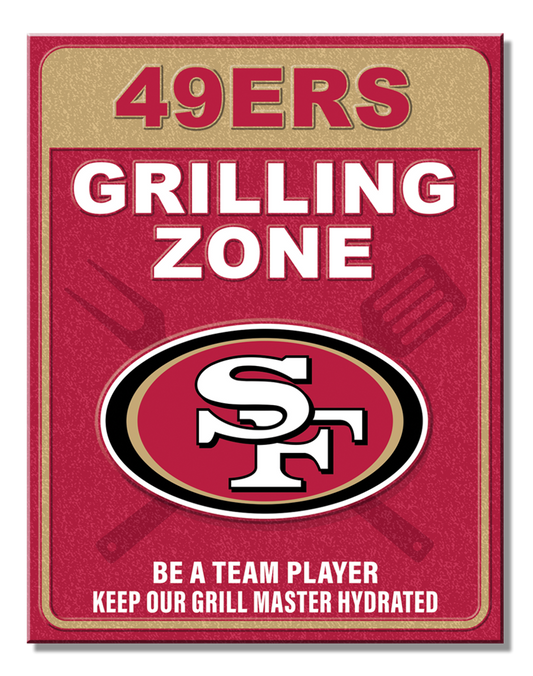 San Francisco 49ers Grill Zone Metal Sign