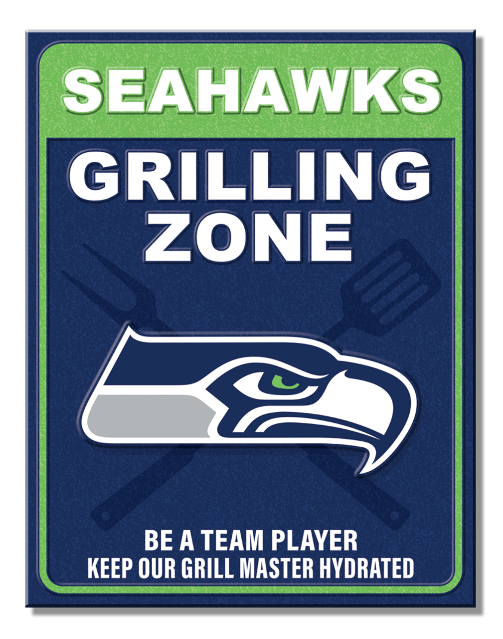 Seattle Seahawks Grill Zone Metal Sign