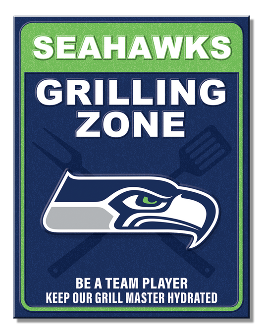 Seattle Seahawks Grill Zone Metal Sign