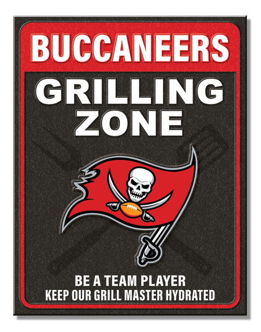 Tampa Bay Buccaneers Grill Zone Metal Sign