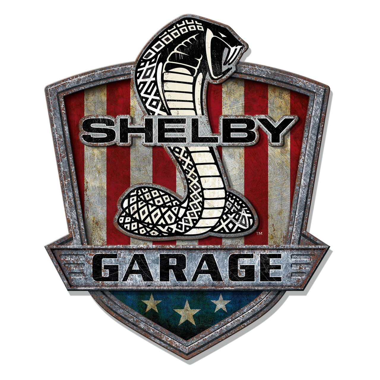 23" MDF Shelby Garage Metal Sign